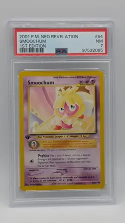 2001 Pokemon 1st Edition Neo Revelation Smoochum 54/64 PSA 7! - Image 1