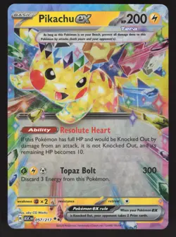 Pikachu ex 057/217 Pokemon TCG ME: Ascended Heroes NM - Image 1