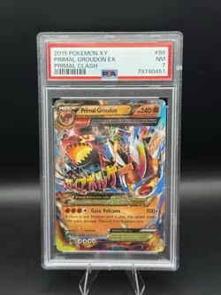 Pokemon Primal Groudon EX Primal Clash #86 PSA 7 NM - Image 1