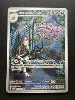 Pokemon: Team Rocket's Weezing Illustration Rare IR Full Art Holo 199/182 - Image 1