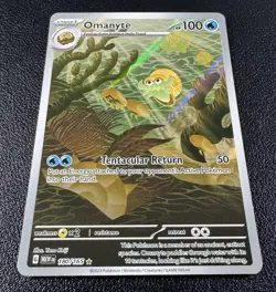 Pokemon Omanyte Illustration Rare IR Full Art Holo 180/165 SV 151 - Image 2