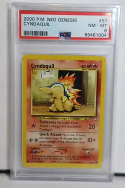 2000 POKEMON NEO GENESIS #56 CYNDAQUIL PSA 8 - Image 1