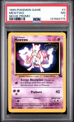 1999 POKEMON GAME MOVIE PROMO #3 MEWTWO PSA 7 - Image 1