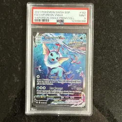Pokemon TCG Vaporeon VMAX SWSH182 Black Star Promo PSA 9 - Image 1