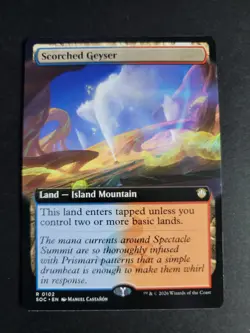 Scorched Geyser (Extended Art) Rare MTG Secrets of Strixhaven Commander - Image 1