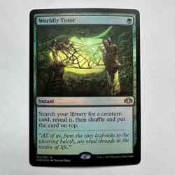 Worldly Tutor #185 NM Foil R Dominaria Remastered MTG - Image 1