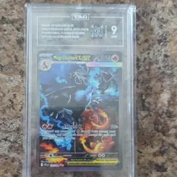 Pokemon Mega Charizard X EX 125/094 Me02 Phantasmal Flames Holo TAG 9 - Image 1