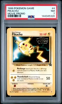1999 POKEMON GAME MOVIE PROMO #4 PIKACHU PSA 7 - Image 1