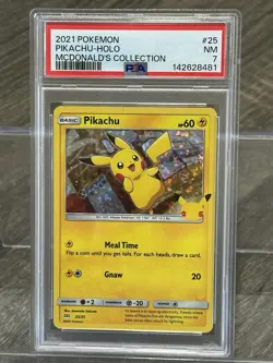 2021 Pokemon Pikachu-Holo McDonald's Collection #25 25th Anniversary PSA 7 NM - Image 1