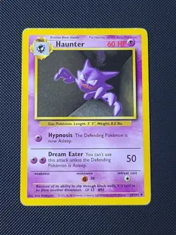 Haunter 29/102 WotC Base Set Unlimited Vintage Uncommon Pokemon TCG (HP) - Image 1