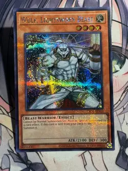 Yugioh Asian English Wulf, Lightsworn Beast secret rare CR04-AE102 NM - Image 2