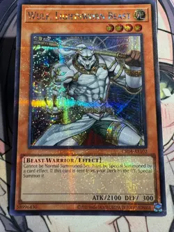Yugioh Asian English Wulf, Lightsworn Beast secret rare CR04-AE102 NM - Image 3