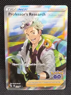Professor's Research Full Art Trainer Holo Card 2022 Pokemon Go 078/078 - Image 1