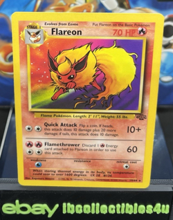 Flareon 19/64 Jungle Non Holo Ungraded Near Mint Pokemon Card 1999 WOTC F/S - Image 1