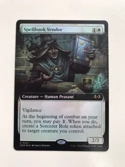 Spellbook Vendor Foil Extended Borderless MTG Magic Gathering Card NM Mint WOE - Image 1