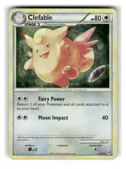 Clefable 1/95 Holo Rare Call of Legends Pokemon Holo Moderately Played - Image 1