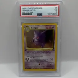 Pokemon Fossil Gengar 5/62 1st Edition Holo Rare PSA 3 Wizards of the Coast - Image 1