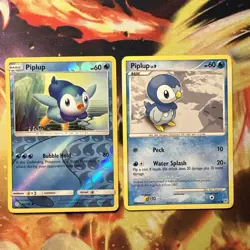 Pokemon Piplup Common SM - Cosmic Eclipse 54/236 NM Reverse Holo & 93/130 - Image 1