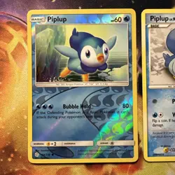 Pokemon Piplup Common SM - Cosmic Eclipse 54/236 NM Reverse Holo & 93/130 - Image 2