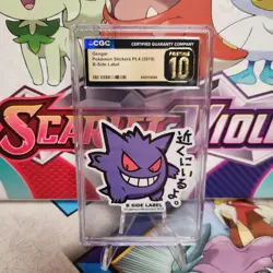 CGC 10 Pristine Gengar B-Side Label Pokemon Stickers Part 4 2019 - SHIPS FAST - Image 1