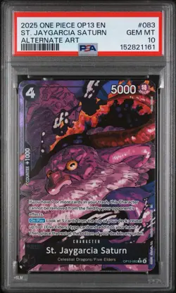 2025 One Piece OP-13 St. Jaygarcia Saturn #083 Alt Art PSA GEM MINT 10 - Image 1