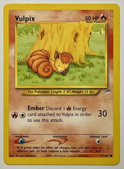 Vulpix 91/105 (MP) Unlimited Common Neo Destiny 2001 WOTC Pokemon Card - Image 1