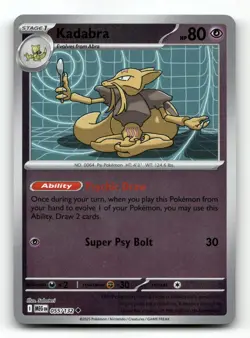 Kadabra 055/132 - Mega Evolution Reverse Holo - Pokemon Card NM/M - Image 1