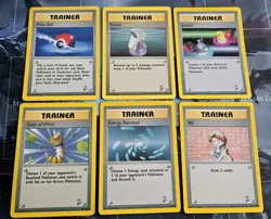 Vintage Pokemon Trainer Base Set 2 Card Lot Poke Ball, Switch, Potion, Bill - MP - Image 1