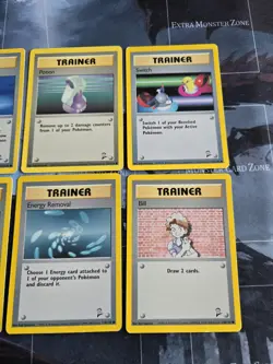 Vintage Pokemon Trainer Base Set 2 Card Lot Poke Ball, Switch, Potion, Bill - MP - Image 2