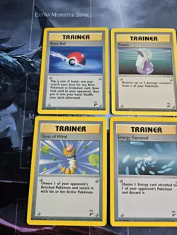 Vintage Pokemon Trainer Base Set 2 Card Lot Poke Ball, Switch, Potion, Bill - MP - Image 3