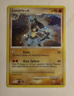 Pokemon Lucario Holo Card 6/130 Diamond and Pearl Series 2007 - Image 1