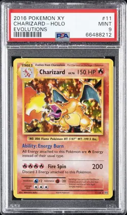 2016 POKEMON XY EVOLUTIONS #11 CHARIZARD-HOLO PSA 9 - Image 1