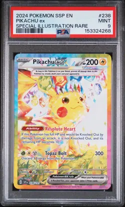 PIKACHU EX Surging Sparks Special Illustration Rare #238 PSA 9 Pokemon - Image 1