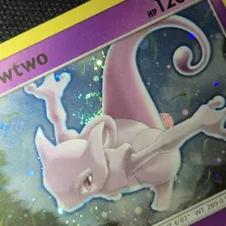 DOUBLE WHOLE SWIRL 🌀💫 Mewtwo SM77 Black Star Cosmos Holo Promo Pokemon Card - Image 3