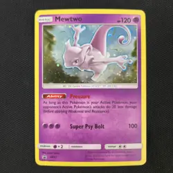 DOUBLE WHOLE SWIRL 🌀💫 Mewtwo SM77 Black Star Cosmos Holo Promo Pokemon Card - Image 4