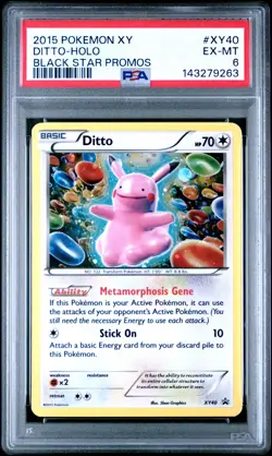 2015 POKEMON XY BLACK STAR PROMOS #XY40 DITTO-HOLO PSA 6 - Image 1