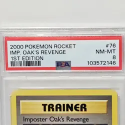 IMPOSTER OAK'S REVENGE 1ST EDITION POKEMON ROCKET 2000 76 PSA 8 (Cracked Slab) - Image 4