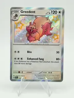 Greedent 206/091 - Paldean Fates Shiny Rare Holo Pokemon TCG - Image 1