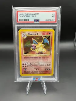 1999 Pokemon TCG Charizard 4/102 Base Set Holo Rare PSA 7 - Image 1