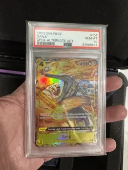 One Piece TCG Sanji Kingdoms of Intrigue OP04-104 Alt Art PSA 10 - Image 1