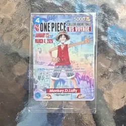 Bandai Namco One Piece CCG Monkey.D.Luffy US Voyage Promo Character Card - Image 1