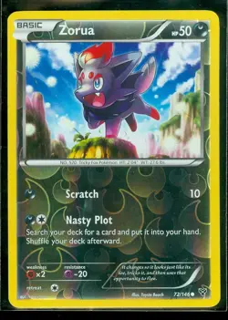 POKEMON CARD ZORUA REVERSE HOLO 72/146 NO 570 TRICKY FOX POKEMON TCG CCG - Image 1