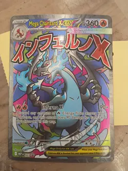 Pokemon TCG Mega Charizard X EX 023 Me: Mega Evolution Promo Full Art Holo Card - Image 1