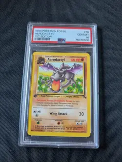 Aerodactyl 16 PSA 10 1st Edition Graded Pokemon Card Vintage Fossil - Image 1