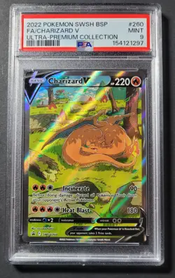 PSA 9 Charizard v SWSH260 Holo Sword & Shield Black Star Promo Card PSA MINT 9 - Image 1