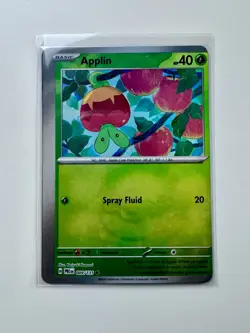 [MISCUT] Pokemon Prismatic Evolutions Applin Poke Ball Error Factory Cut NM - Image 1