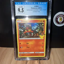 2021 Pokemon McDonald's Litten Confetti Holo 15/25 CGC 9.5 (10) Low Pop 29 - Image 1