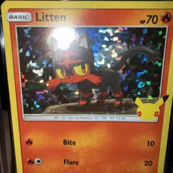 2021 Pokemon McDonald's Litten Confetti Holo 15/25 CGC 9.5 (10) Low Pop 29 - Image 3