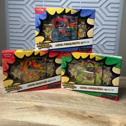 3 NEW Pokemon Ascended Heroes Mega ex Boxes Feraligatr, Emboar, Meganium Lot Set - Image 1