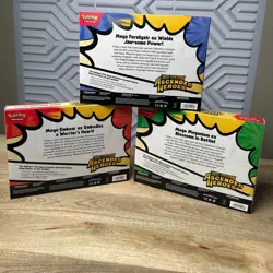 3 NEW Pokemon Ascended Heroes Mega ex Boxes Feraligatr, Emboar, Meganium Lot Set - Image 2